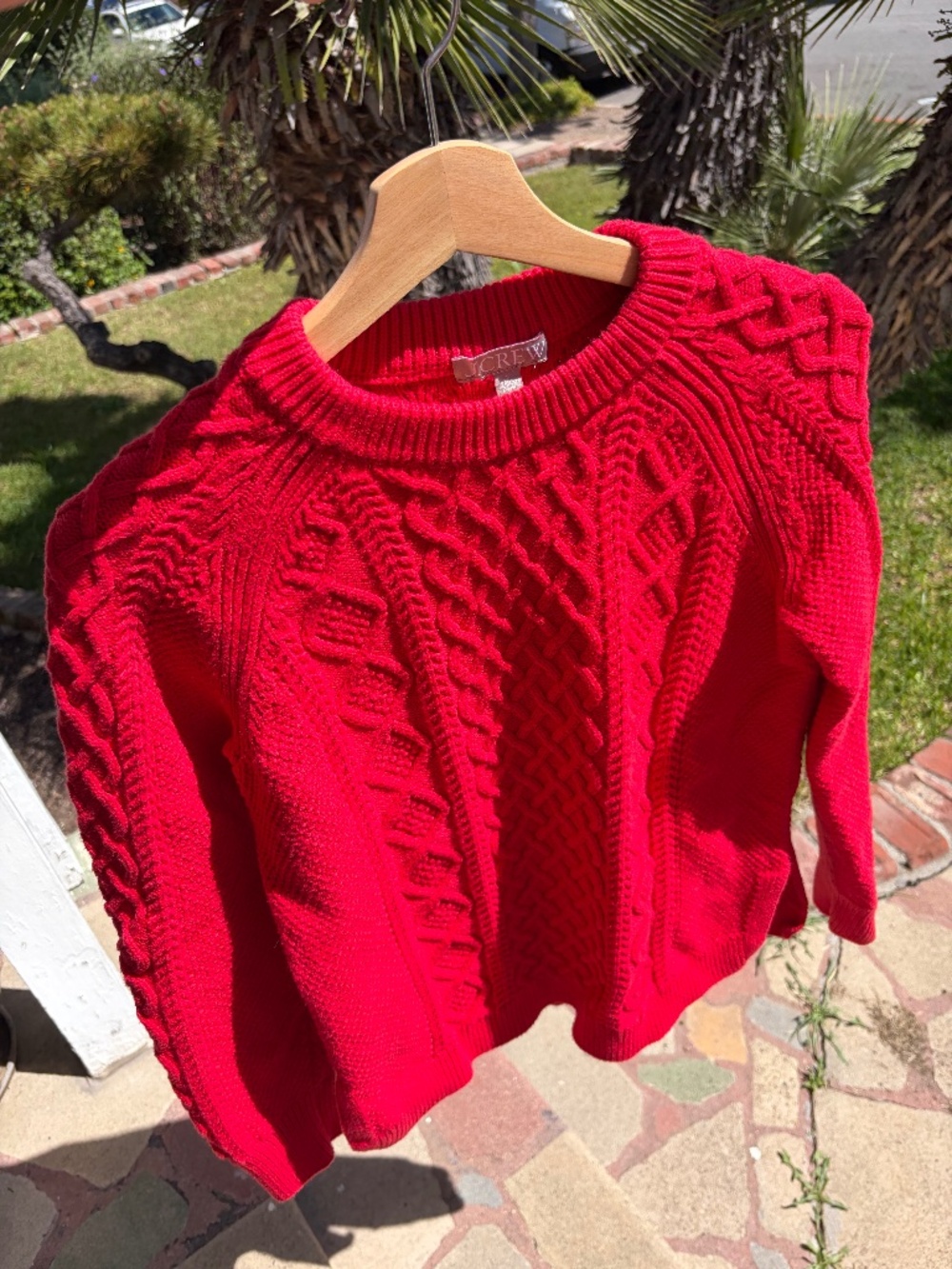 J.Crew Red Cable Knit Sweater | Size Small | Cozy Classic Winter Staple ❤️